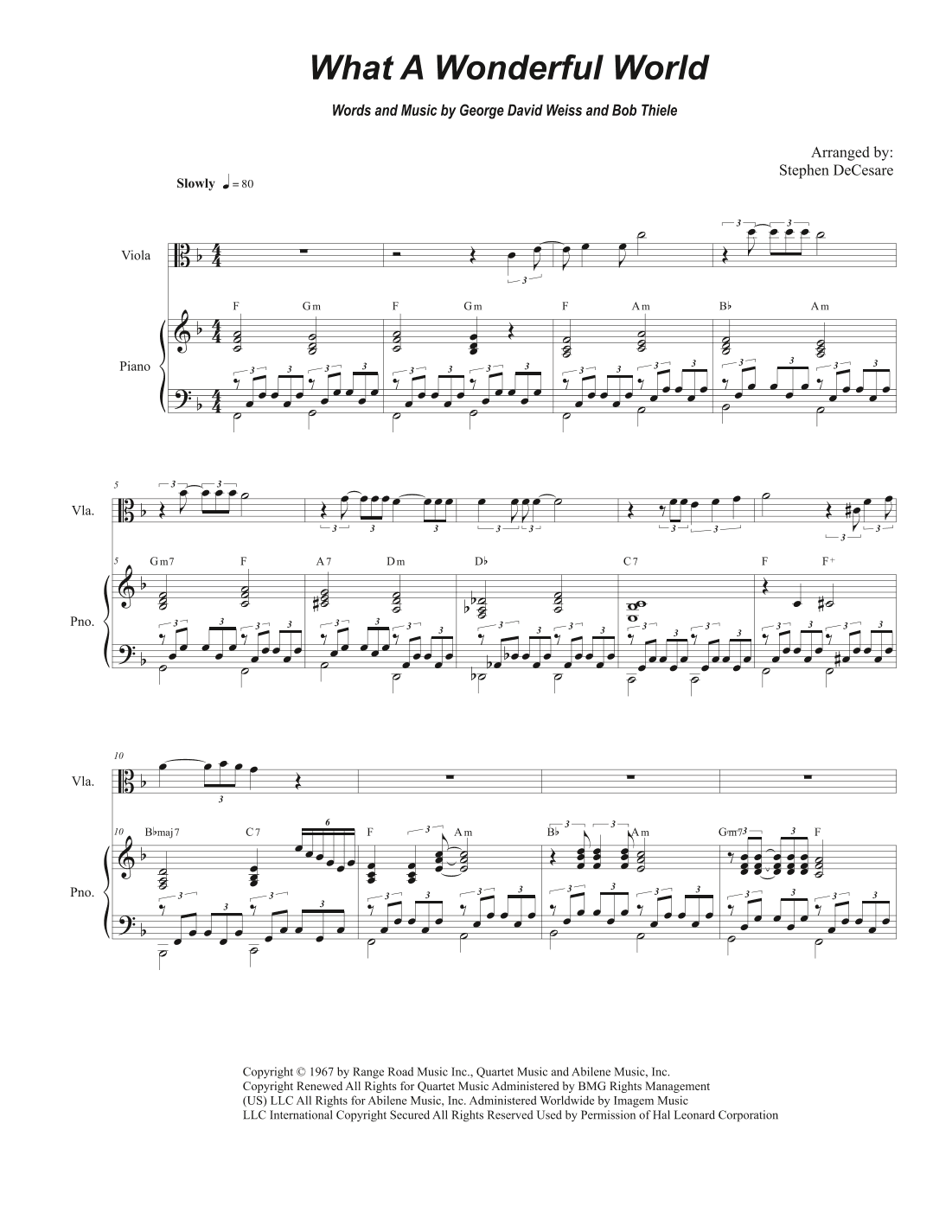 What A Wonderful World (arr. Stephen DeCesare)