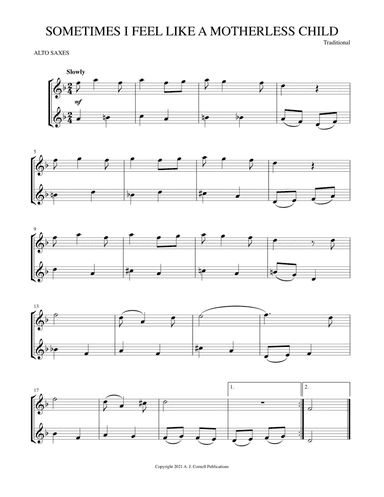 Sometimes I Feel Like a Motherless Child (arr. Mark Phillips)
