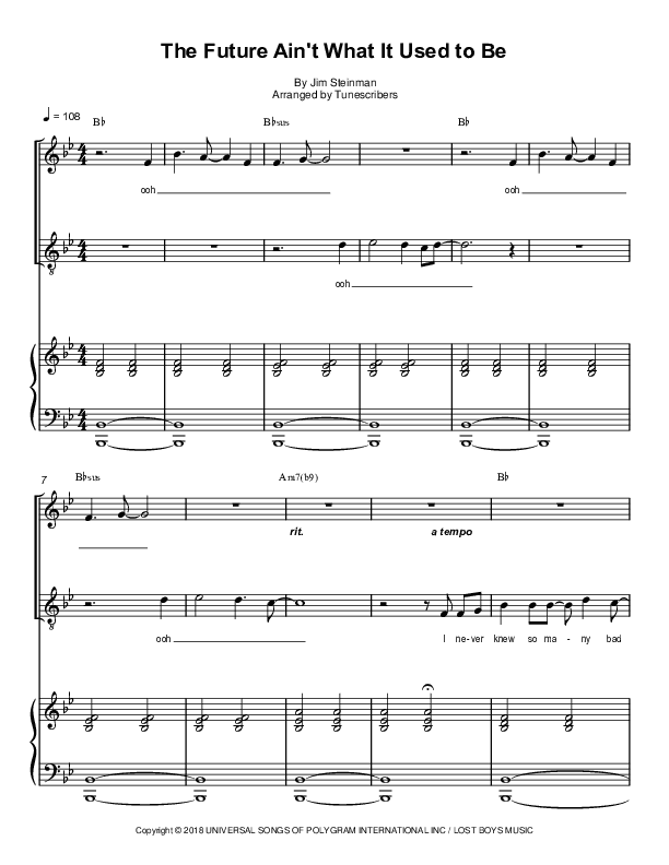 The Future Ain't What It Used to Be (arr. Tunescribers)