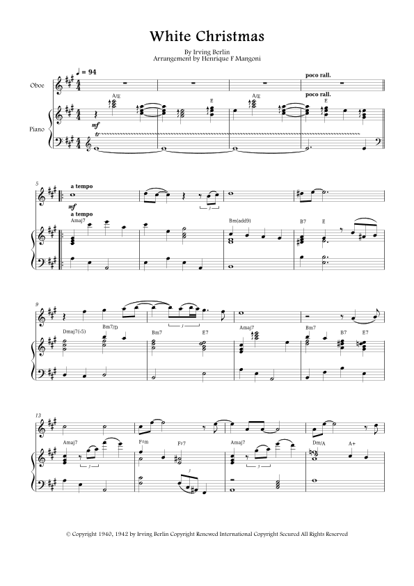 White Christmas (arr. Henrique F Mangoni)