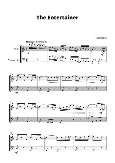 The Entertainer (for Flute and Cello) (arr. Cadenza Editions)
