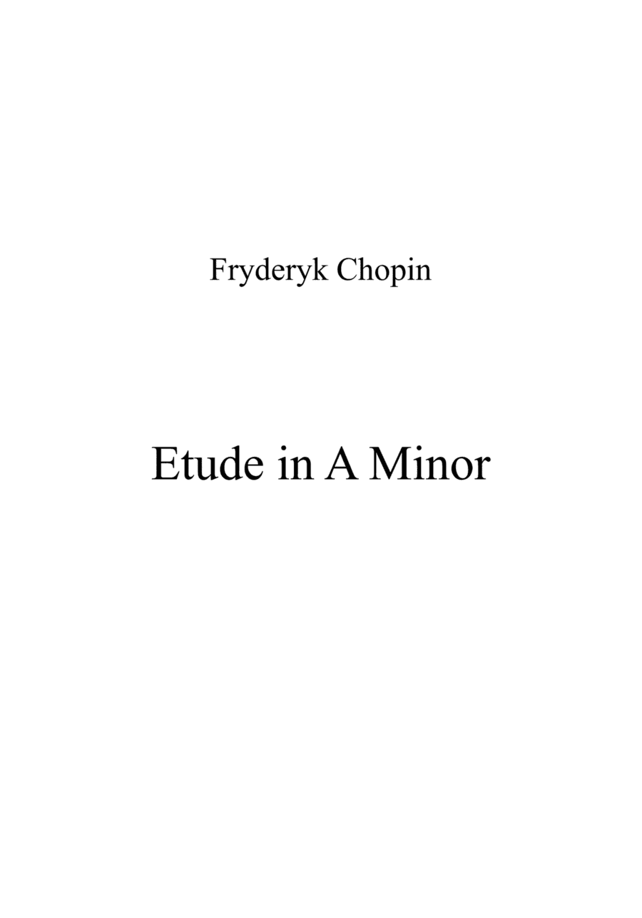 Etude in A Minor (arr. Patrizia Luraschi)