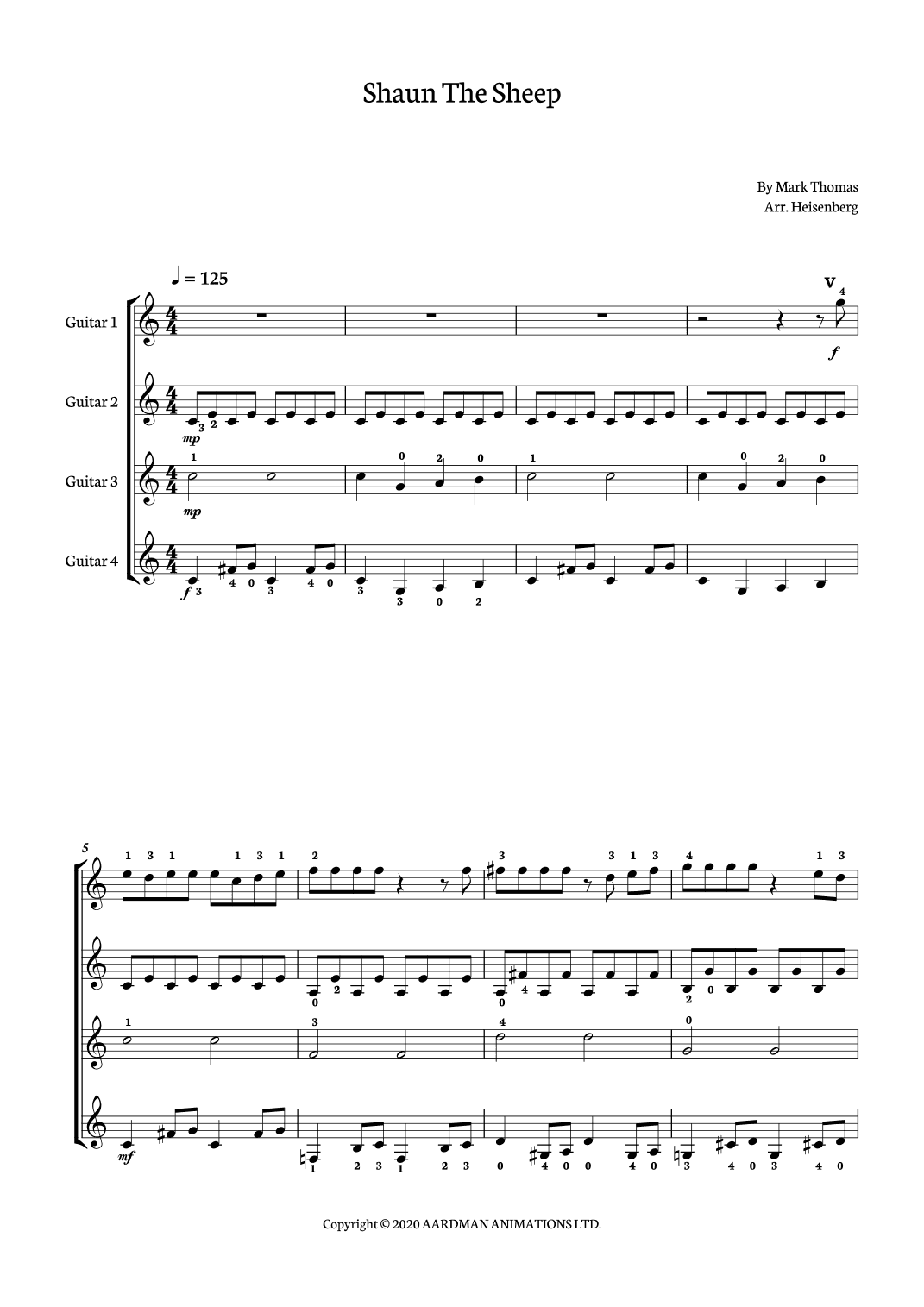 Shaun The Sheep (arr. Heisenberg)