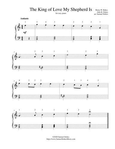 The King of Love My Shepherd Is - for easy piano (arr. Samuel Stokes)
