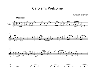 Carolan's Welcome flute Leadsheet (arr. Victor Araújo)