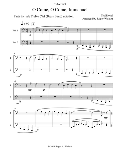 O Come, O Come, Immanuel (Emmanuel) - Tuba Duet (arr. Roger Wallace)