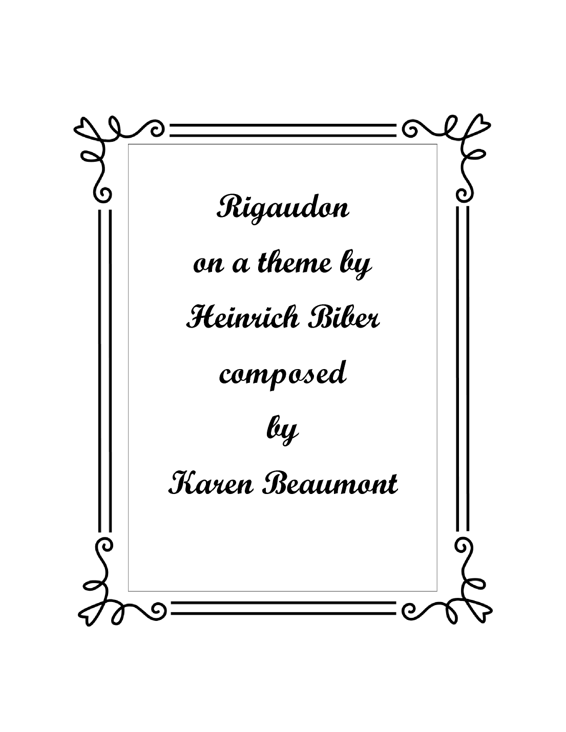 Rigaudon on a theme by Heinrich Biber