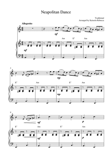 Neapolitan Dance (for violin solo and piano accompaniment) (arr. Kaiserin Rebecca)