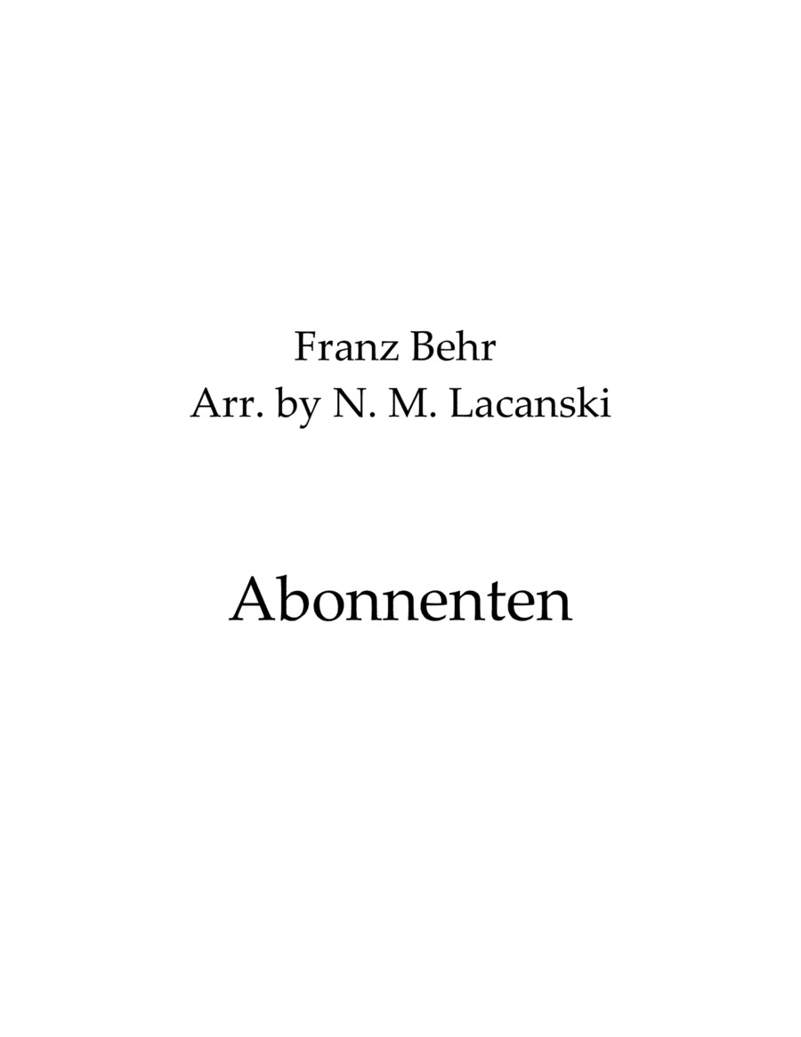 Abonnenten (arr. Nick Lacanski)