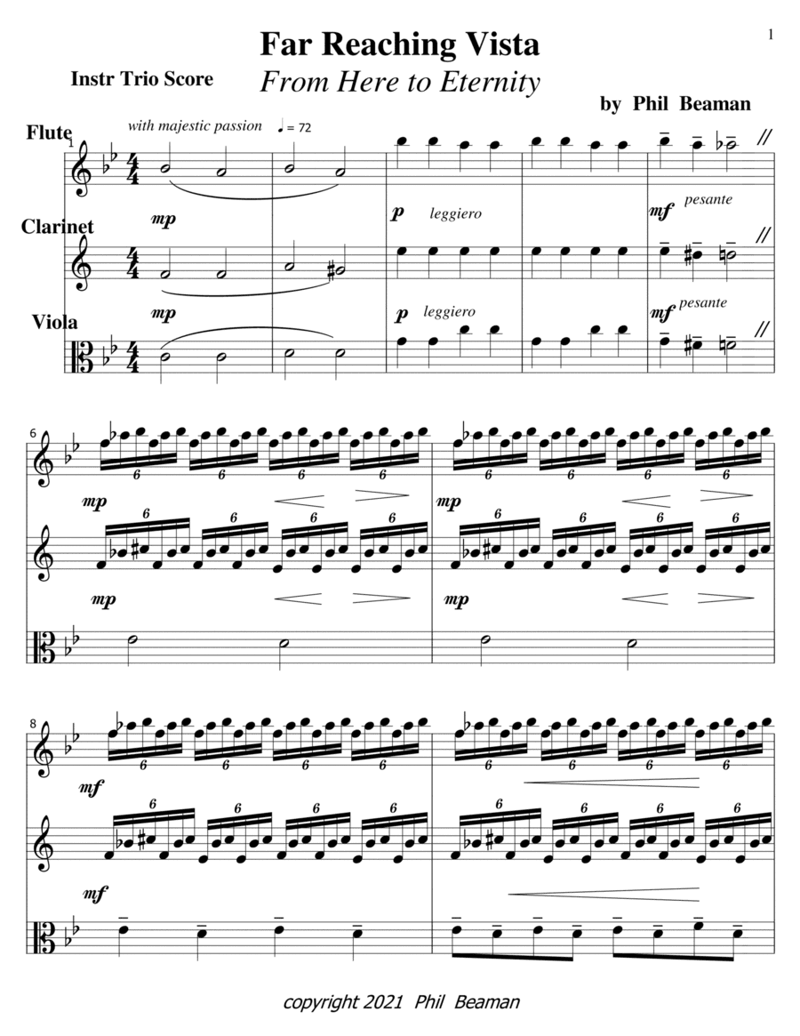 Far Reaching Vista (From Here to Eternity) - Flute, Clarinet, Viola Trio