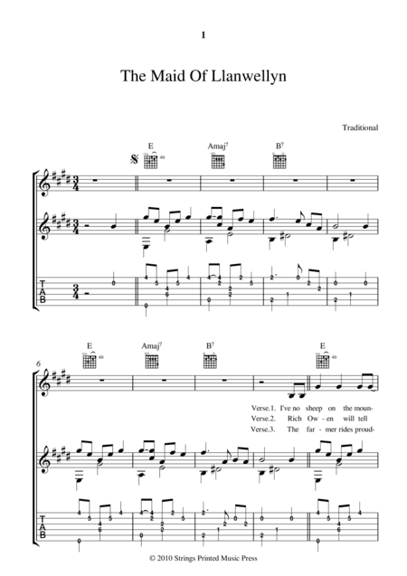 THE MAID OF LLANWELLYN (arr. Lee Mitchell)