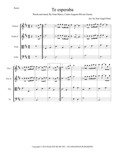 Te Esperaba (arr. Angeluz ramwagmoz)