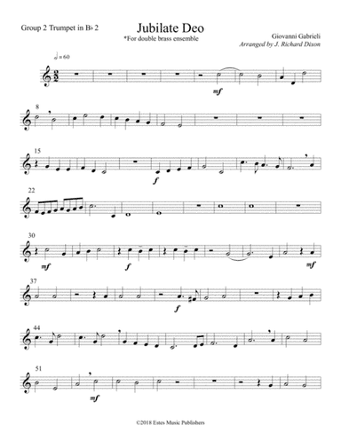 Giovanni Gabrieli's Jubilate Deo arranged for Double Brass Quartet (arr. J. Richard Dixon)