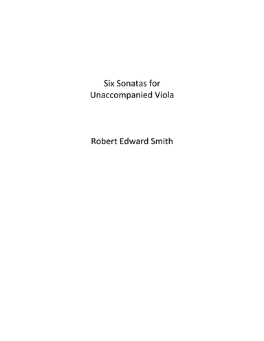 Six Sonatas for Unaccompanied Viola