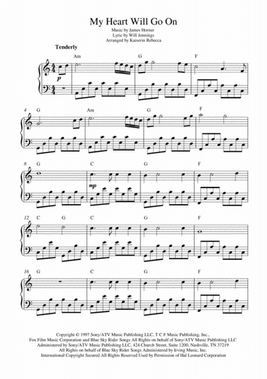 My Heart Will Go On (Love Theme from Titanic) (arr. Kaiserin Rebecca)