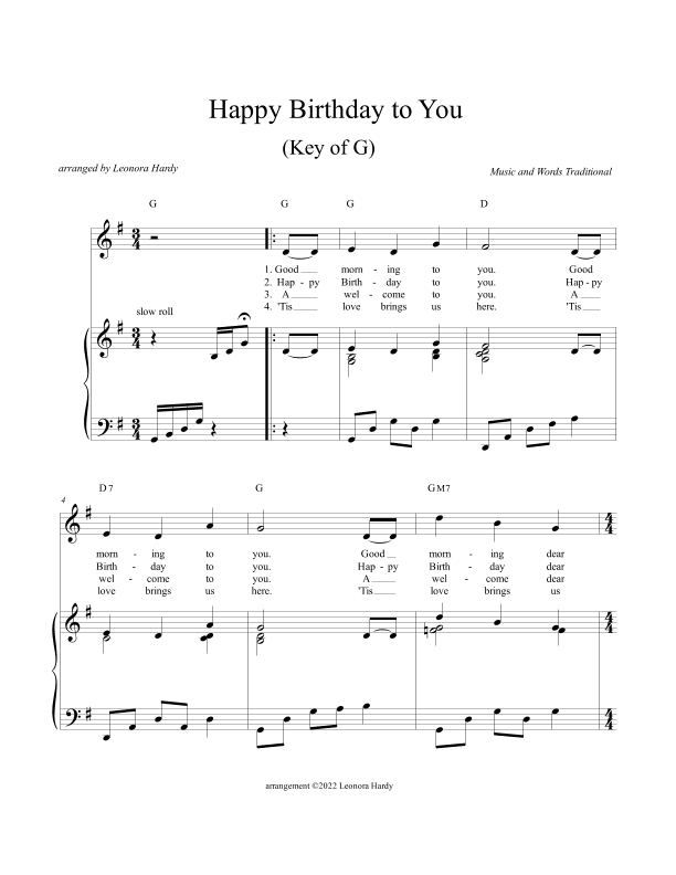 Happy Birthday to You (arr. Leonora Hardy)