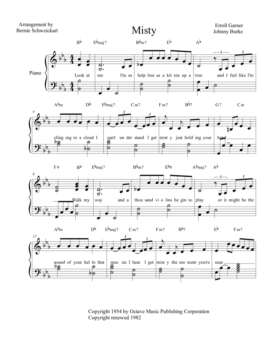 Misty (arr. Bernie Schweickart)