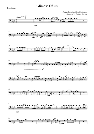 Glimpse Of Us (arr. Zachary Corbett)