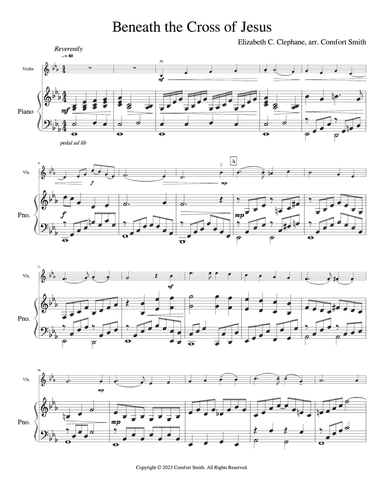 Beneath the Cross of Jesus - for Advanced Violin and Piano (arr. Comfort Smith)