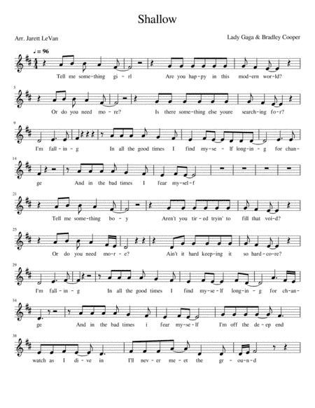 Shallow (arr. Jarett LeVan)