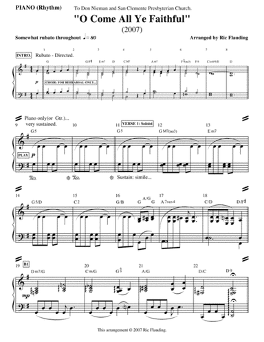 O Come All Ye Faithful (Choral: additional instrumental parts) (arr. Ric Flauding)