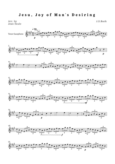 Jesu, Joy of Man's Desiring (arr. Jean Szulc)