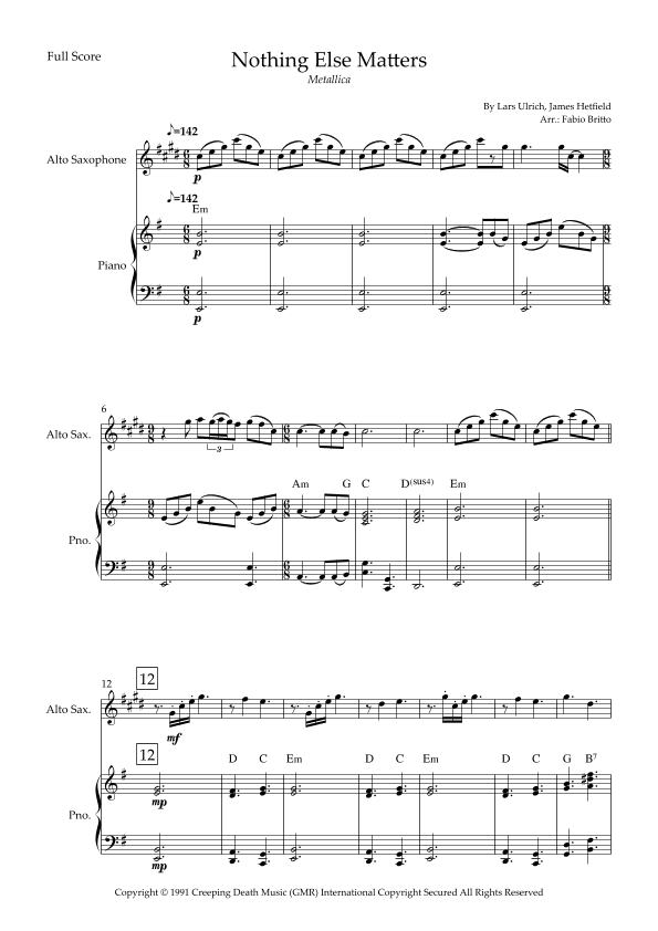 Nothing Else Matters (arr. Fabio Britto)
