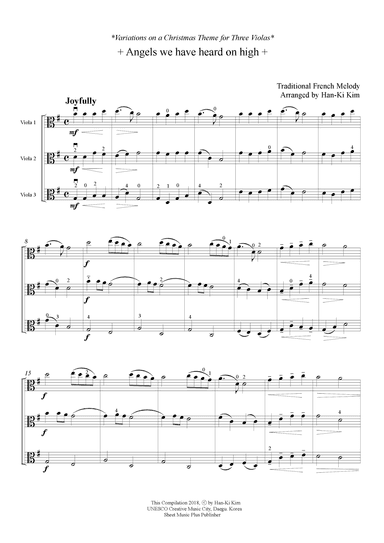 Angels we have heard on high(For 3 Violas) (arr. Han-Ki Kim)