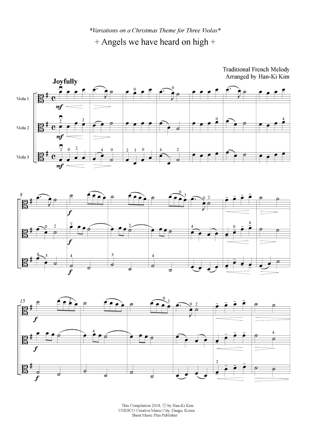 Angels we have heard on high(For 3 Violas) (arr. Han-Ki Kim)