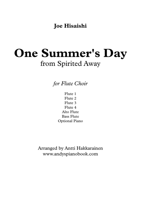 Ano Natsue (one Summer's Day) (arr. Antti Hakkarainen)