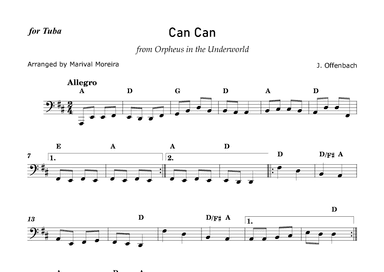 Can Can - J. Offenbach - Tuba solo (with chords) (arr. Marival Moreira)