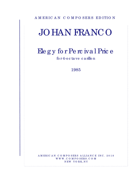 [Franco] Elegy for Percival Price