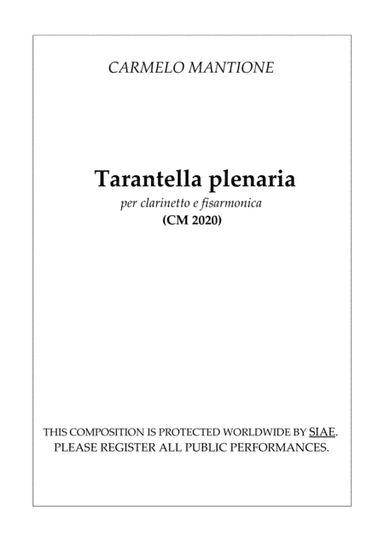 Tarantella plenaria (CM 2020) score and parts
