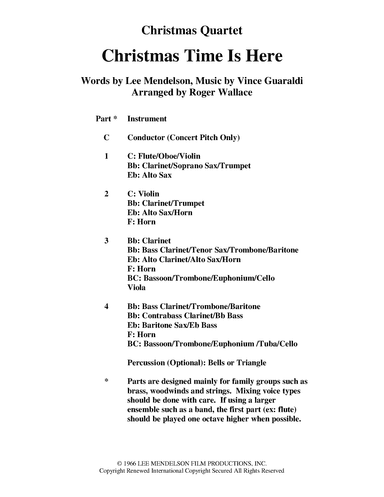 Christmas Time Is Here (arr. Roger Wallace)