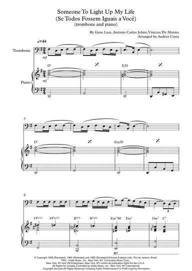Someone To Light Up My Life (se Todos Fossem Iguais A Voce) (arr. Andrea Costa)