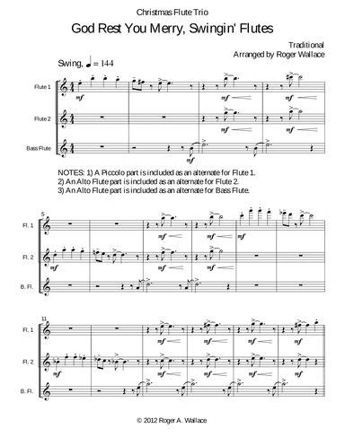 God Rest You Merry, Gentlemen (Flute Trio) (arr. Roger Wallace)