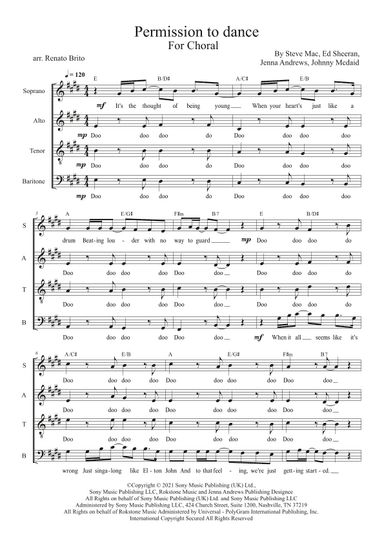 Permission To Dance (arr. Renato Brito)