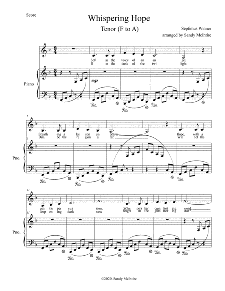 Whispering Hope (arr. Sandy McIntire)