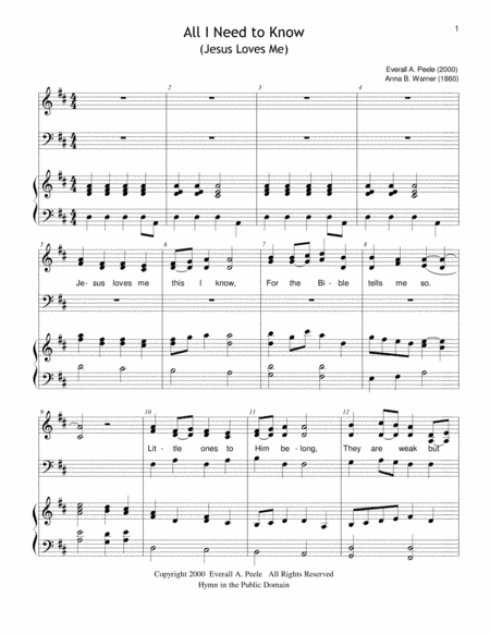 All I Need to Know (Choir Version: includes unlimited license to copy) (arr. Everall Aiken Peele)