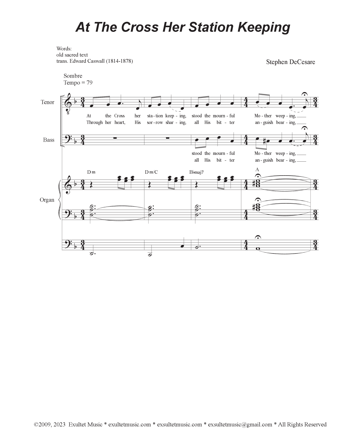 At The Cross Her Station Keeping (2-part choir - (TB)