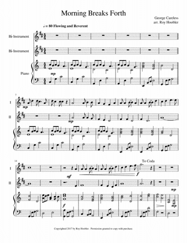Morning Breaks Forth (arr. Roy Hoobler)