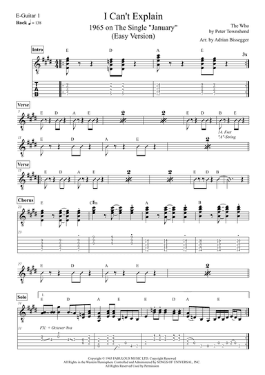 I Can't Explain (arr. Adrian Bissegger)