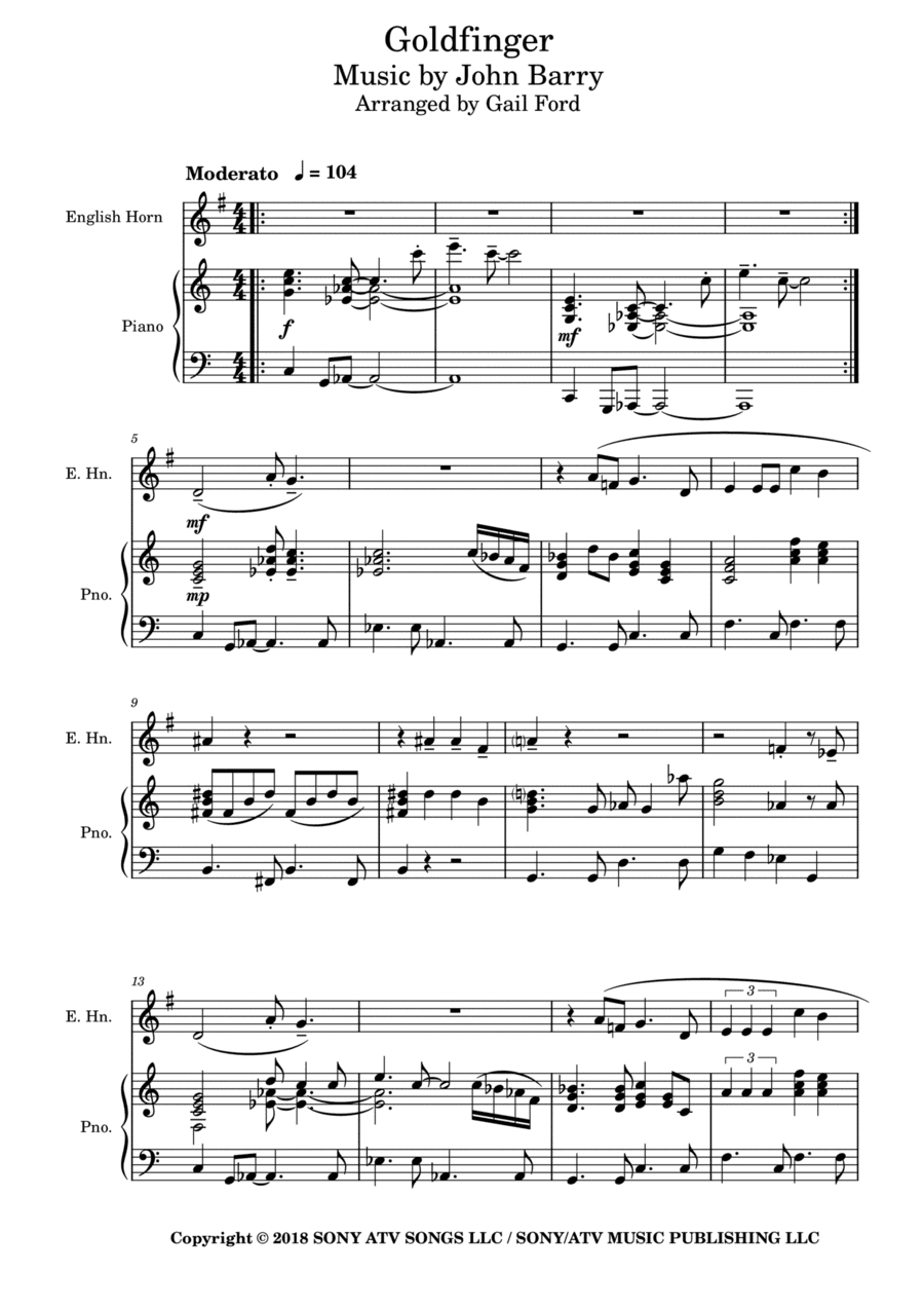 Goldfinger (instrumental Version) (arr. Gail Ford)
