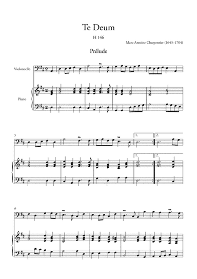 Te Deum Prelude (for Violoncello and Piano) (arr. Ahiva Editions)