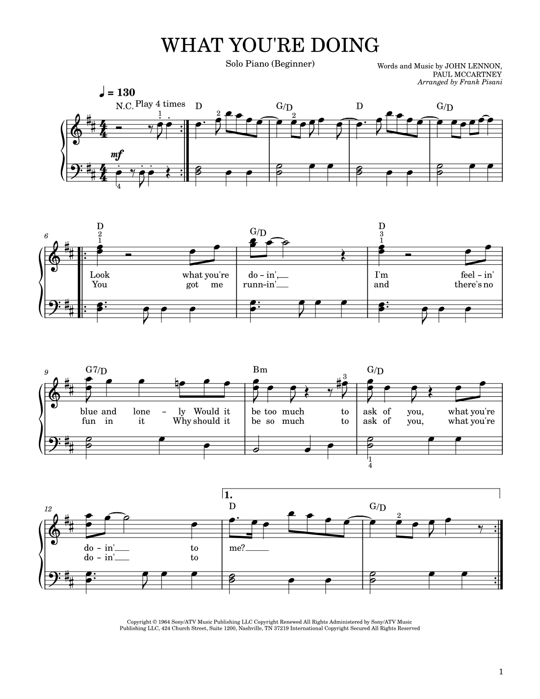 What You're Doing (arr. Frank Pisani)