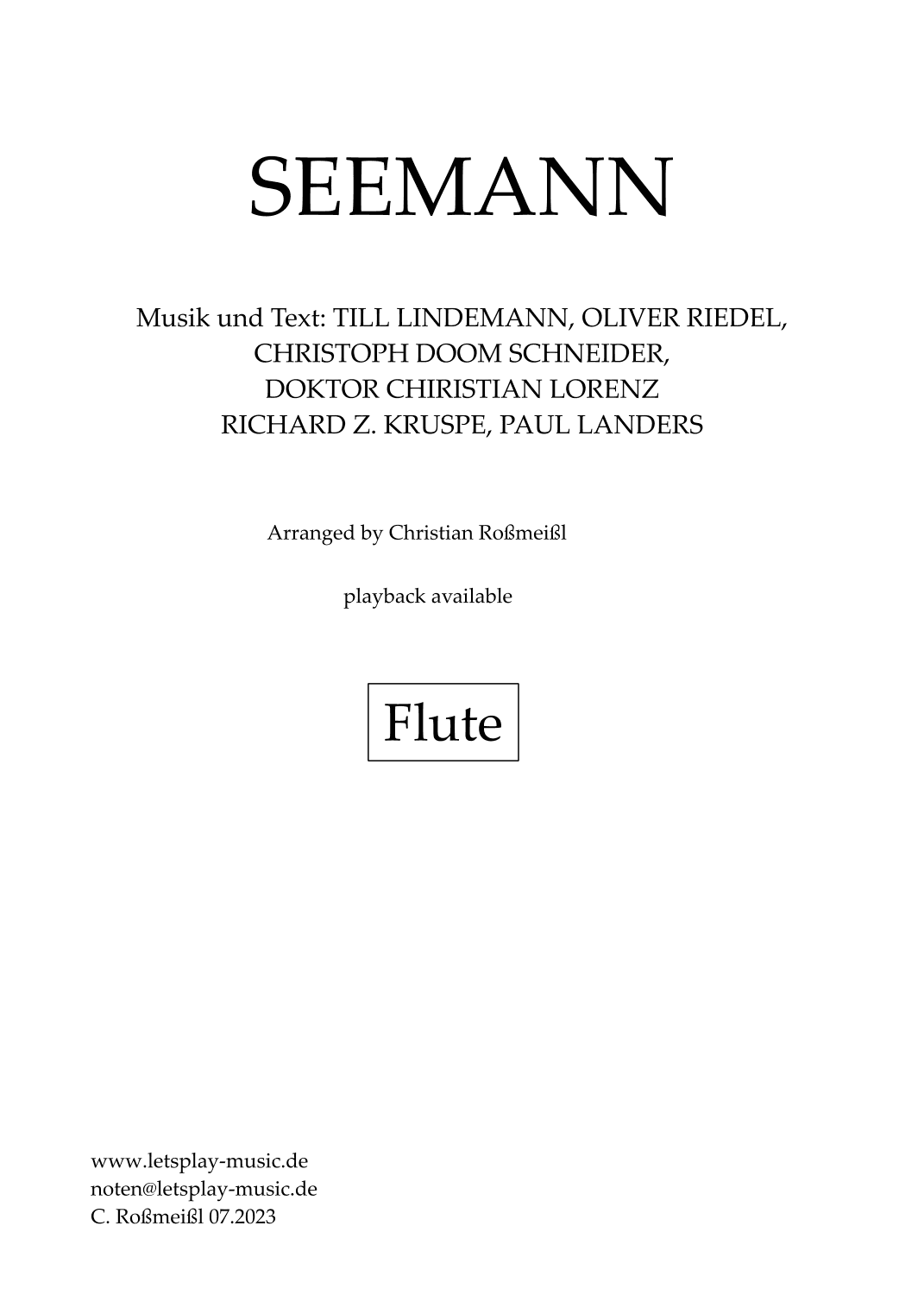 Seemann (arr. Christian Roßmeißl)