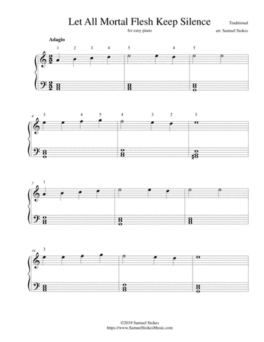 Let All Mortal Flesh Keep Silence - for easy piano (arr. Samuel Stokes)