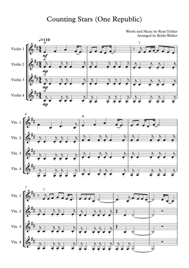 Counting Stars (arr. Bridie Walker)
