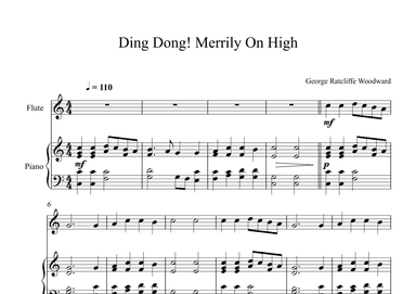 Ding Dong! Merrily On High! - George Ratcliffe Woodward (Flute + Piano) (arr. Digital Book Music)