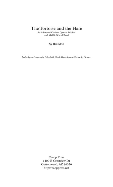 The Tortoise and the Hare for Advanced Clarinet Quartet Soloists and Middle School Band